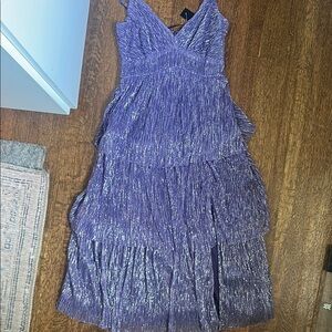 Trixxi Purple Sleeveless V-Neck A-Line Midi Dress